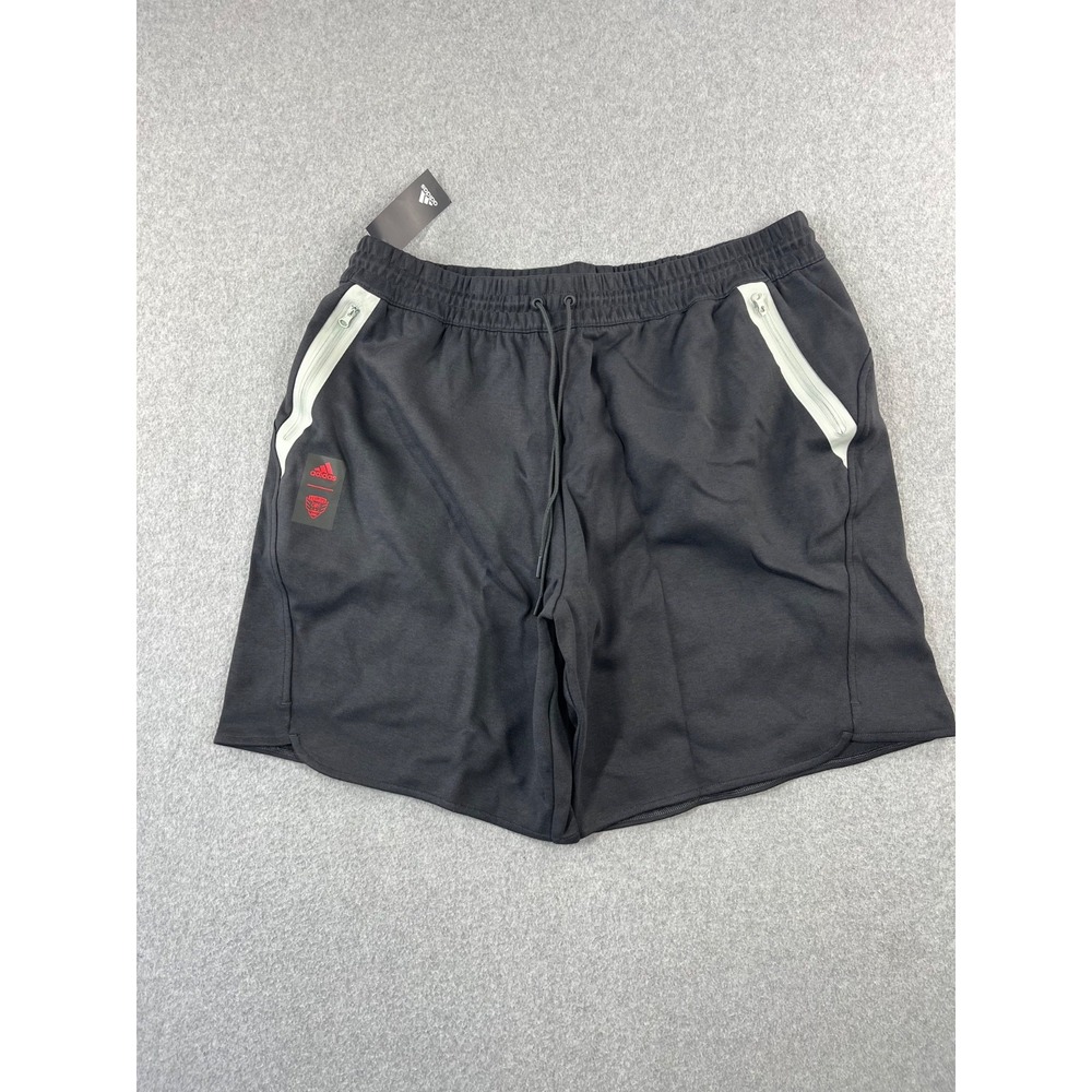 DC United 2023 Player Travel Soccer Short Mens 2XL Black Adidas Zip Pockets